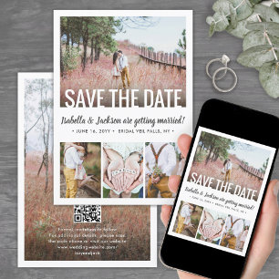 QR-Code Einfache Moderne Typografie 5 Foto Hochzei Save The Date