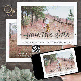 QR Code Einfaches handgeschriebenes Skript 2 Foto Save The Date