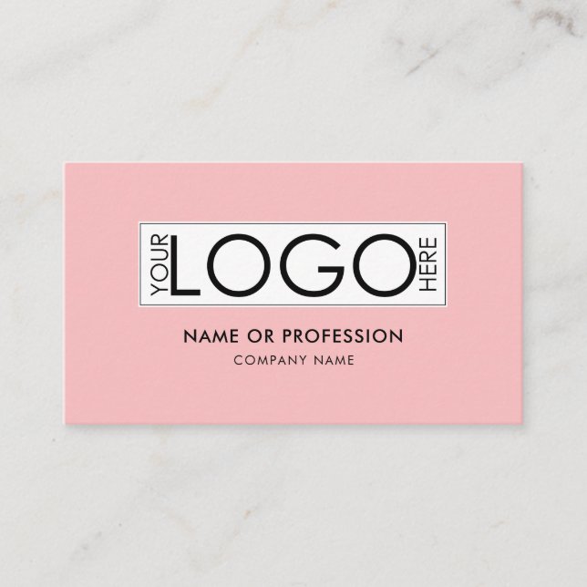 QR-Code Einfaches Minimal-Pink-Logo für moderne Un Visitenkarte (Vorderseite)