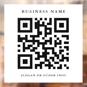 QR-Code Einfaches Unternehmen mit weißem Quadrat Fensteraufkleber