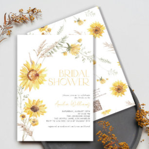 QR Code Elegant Boho Sonnenblumen Brautparty Einladung