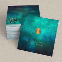 QR-Code elegant dunkelgrün, mit Monogramm