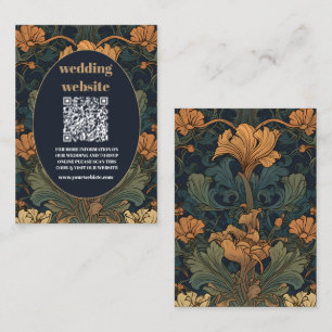 qr code Elegant Floral Art Nouveau Wedding Begleitkarte