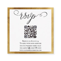 QR Code Elegant Gold Schwarz-weiß Wedding RSVP