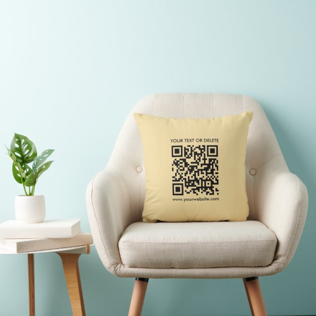 QR-Code Elegant Modernes Template Gold Color Squar Kissen (Stuhl )