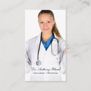 QR-Code Elegant OBGYN Obstetrician Gynecologin Visitenkarte