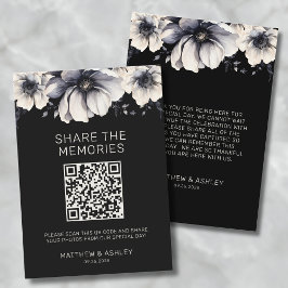 QR-Code Elegante Black Wedding Share-Fotos Begleitkarte