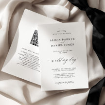 QR CODE elegante, einfache Schwarz-Weiß-Hochzeit