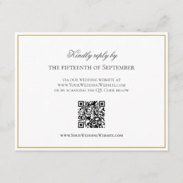 QR Code Elegante Gold Border Monogram UAWG Begleitkarte