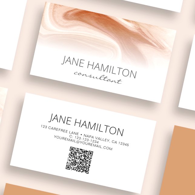 QR-Code Elegante Marmor-Profil Visitenkarte (Von Creator hochgeladen)