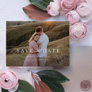 QR-Code Elegantes Hochzeitsskript für Minimalistis Save The Date