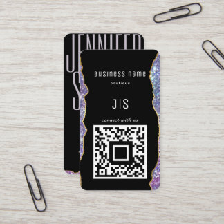 QR-Code Elegantes Monogramm Verbinden Sie mit uns Visitenkarte