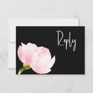 QR-Code Elegantes Rosa Schwarzes Blau RSVP Karte