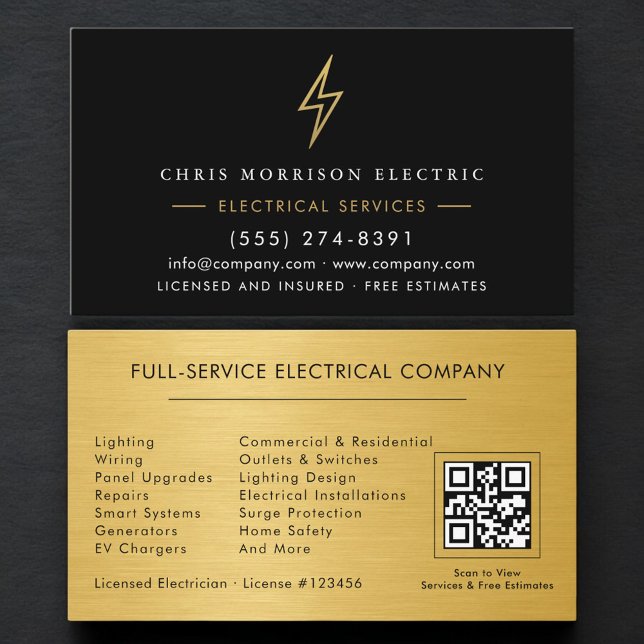 QR-Code Elektrounternehmen Elektriker Visitenkarte (Von Creator hochgeladen)