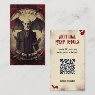 QR Code Ereignisdetails Vintag Dracula Halloween Begleitkarte