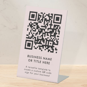 QR-Code   Erstellen Sie Ihr eigenes modernes Rosa. Sockelschild