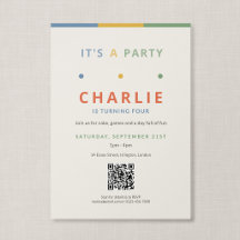 QR-Code Es ist eine Party Farbige Kindergeburtstag