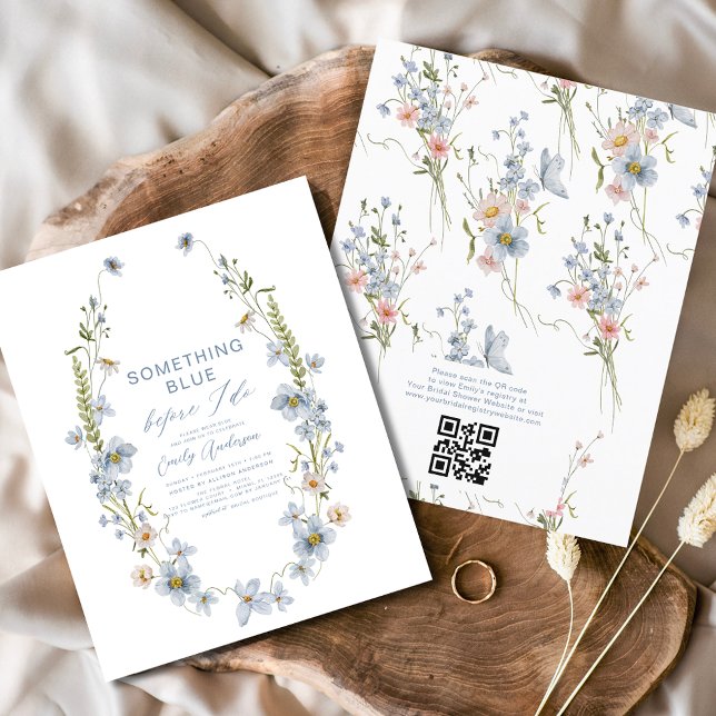 QR Code etwas Blau vor der Einladung Flyer (Von Creator hochgeladen)