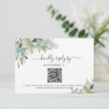 QR Code Eukalyptus Greenery Wedding RSVP