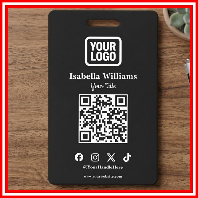 QR Code Event Badge | Digital Black Budget ID Card Ausweis (Von Creator hochgeladen)