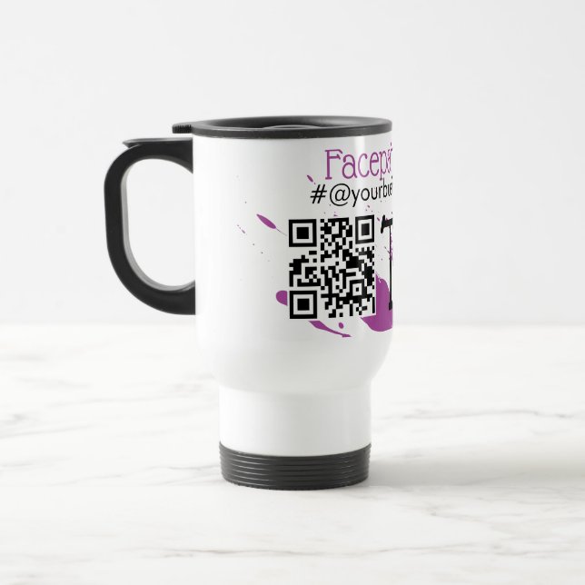 QR-Code Faceainter-Firmenname Autotipps Reisebecher (Links)