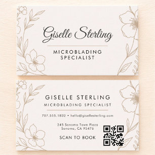 QR-Code Fachspezialist für botanisches Blush-Mikro Visitenkarte