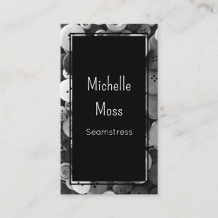 QR Code Fashion Seamstress Tasten Classic Black Visitenkarte