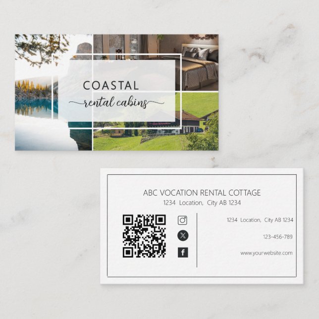 QR-Code Ferienvermietung Gästehaus Visitenkarte (Vorne/Hinten)
