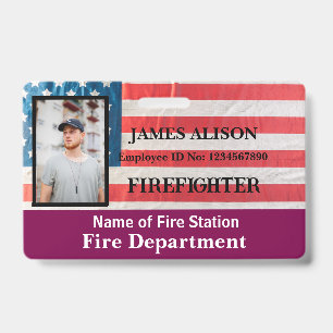 Qr Code Firefighter Foto Name ID-Karte des Mitarbe Ausweis