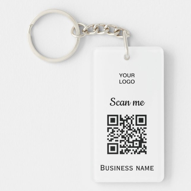 QR-Code-Firmenlogo Beruflich Schlüsselanhänger (Vorderseite)