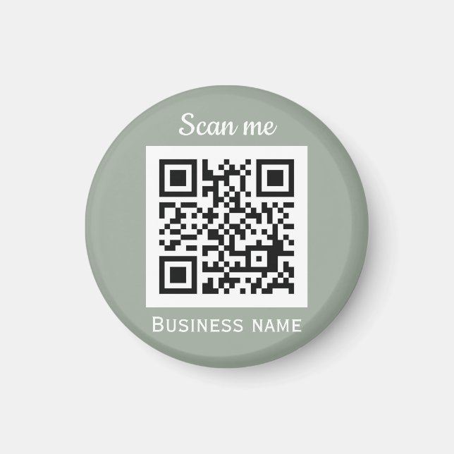 QR-Code-Firmenlogo Berufliche Darstellung Grün Magnet (Vorne)
