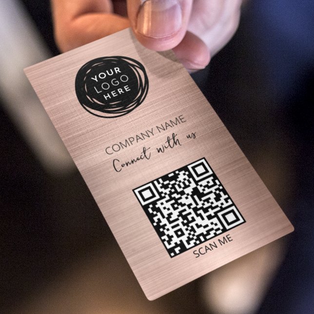 QR-Code Firmenlogo Blush Pink Visitenkarte (Von Creator hochgeladen)