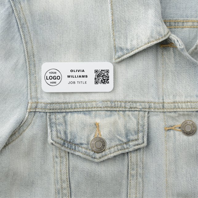 Qr-Code-Firmenlogo Einfache klassische Bezeichnung Namensschild (Beispiel)