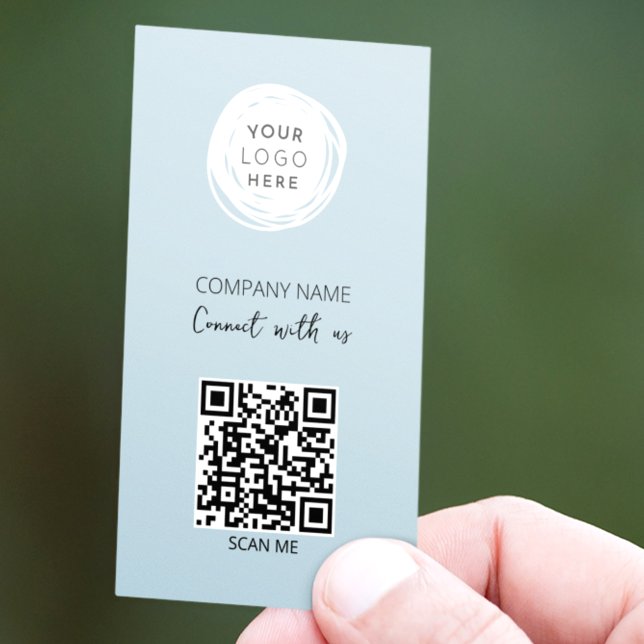 QR-Code-Firmenlogo Leuchtblau Visitenkarte (Von Creator hochgeladen)