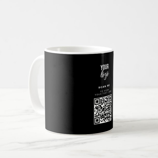 QR-Code-Firmenlogo Minimalistisches Firmenlogo Kaffeetasse (Vorderseite Links)