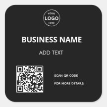 Qr-Code-Firmenlogo Modern Black Sticker