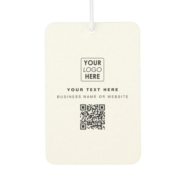 QR-Code-Firmenlogo Modern Business White Autolufterfrischer (Vorderseite)