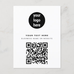 QR-Code-Firmenlogo Modern Minimalistisch Feiertagspostkarte
