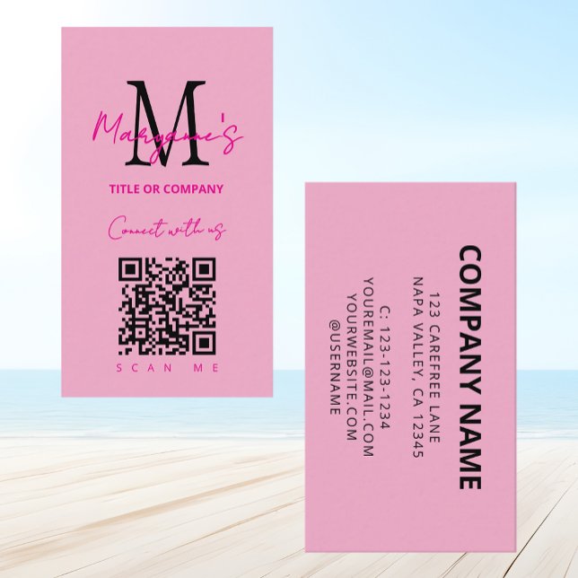 QR-Code-Firmenlogo Pink Visitenkarte (Von Creator hochgeladen)