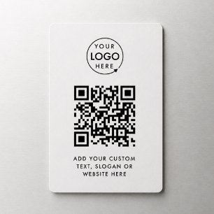 QR-Code Firmenlogo Professionell Einfach Weiß Magnet