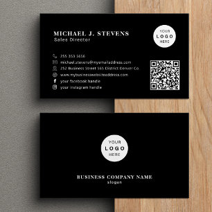 QR-Code Firmenlogo professionell schwarz Visitenkarte