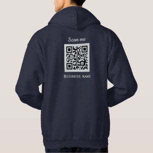 QR-Code Firmenlogo Professionelles Marineblau Hoodie