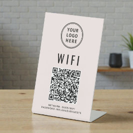 QR-Code Firmenlogo Scan rosa Sockelschild