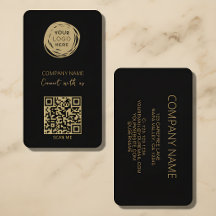 QR-Code Firmenlogo Schwarz Modern