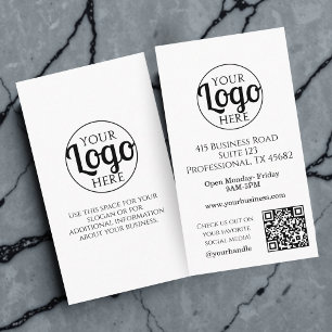 QR-Code Firmenlogo Schwarz Weiß Professionell Visitenkarte