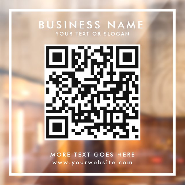 QR-Code Firmenlogo Text elegant Personalisiert Fensteraufkleber (Blatt 2)