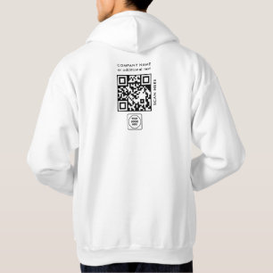 QR-Code Firmenlogo Weiße Mitarbeiter T-Shirt Hoodie