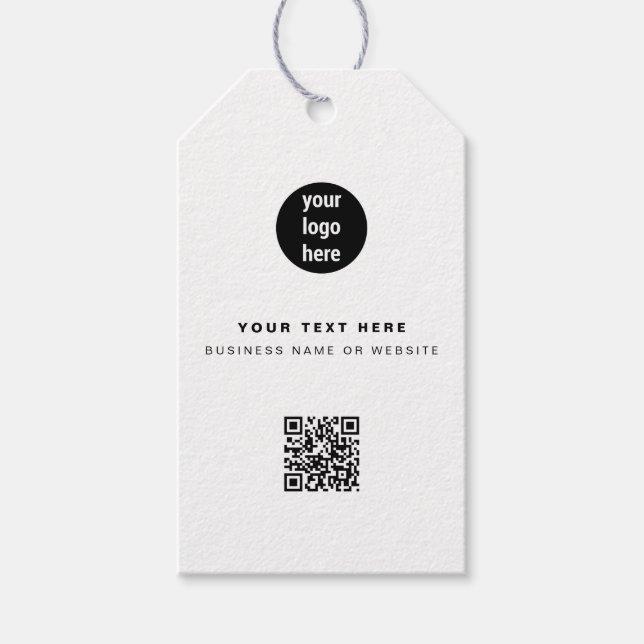 QR-Code-Firmenlogos Modernes Minimalistisches Gesc Geschenkanhänger (Vorderseite)