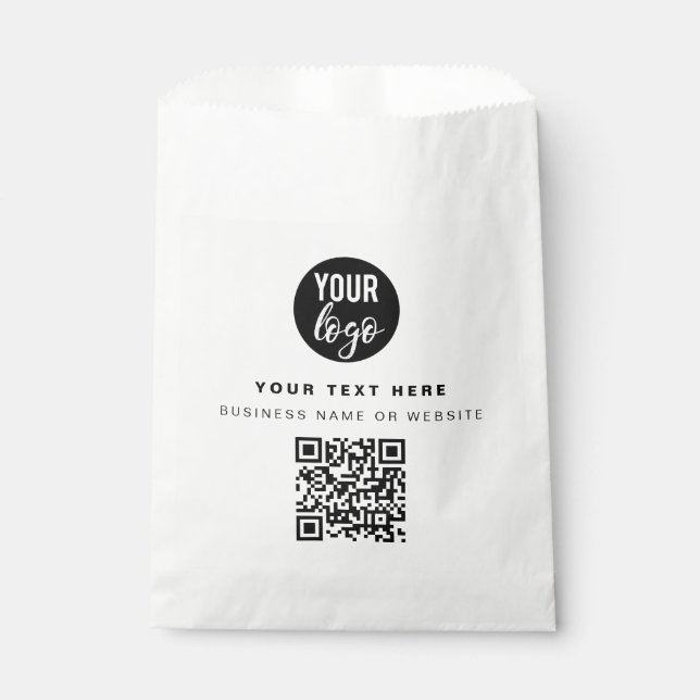 QR-Code-Firmenlogos Modernes Minimalistisches Gesc Geschenktütchen (Vorderseite)