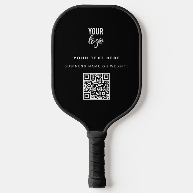 QR-Code-Firmenlogos Modernes Minimalistisches Gesc Pickleball Schläger (Vorderseite)